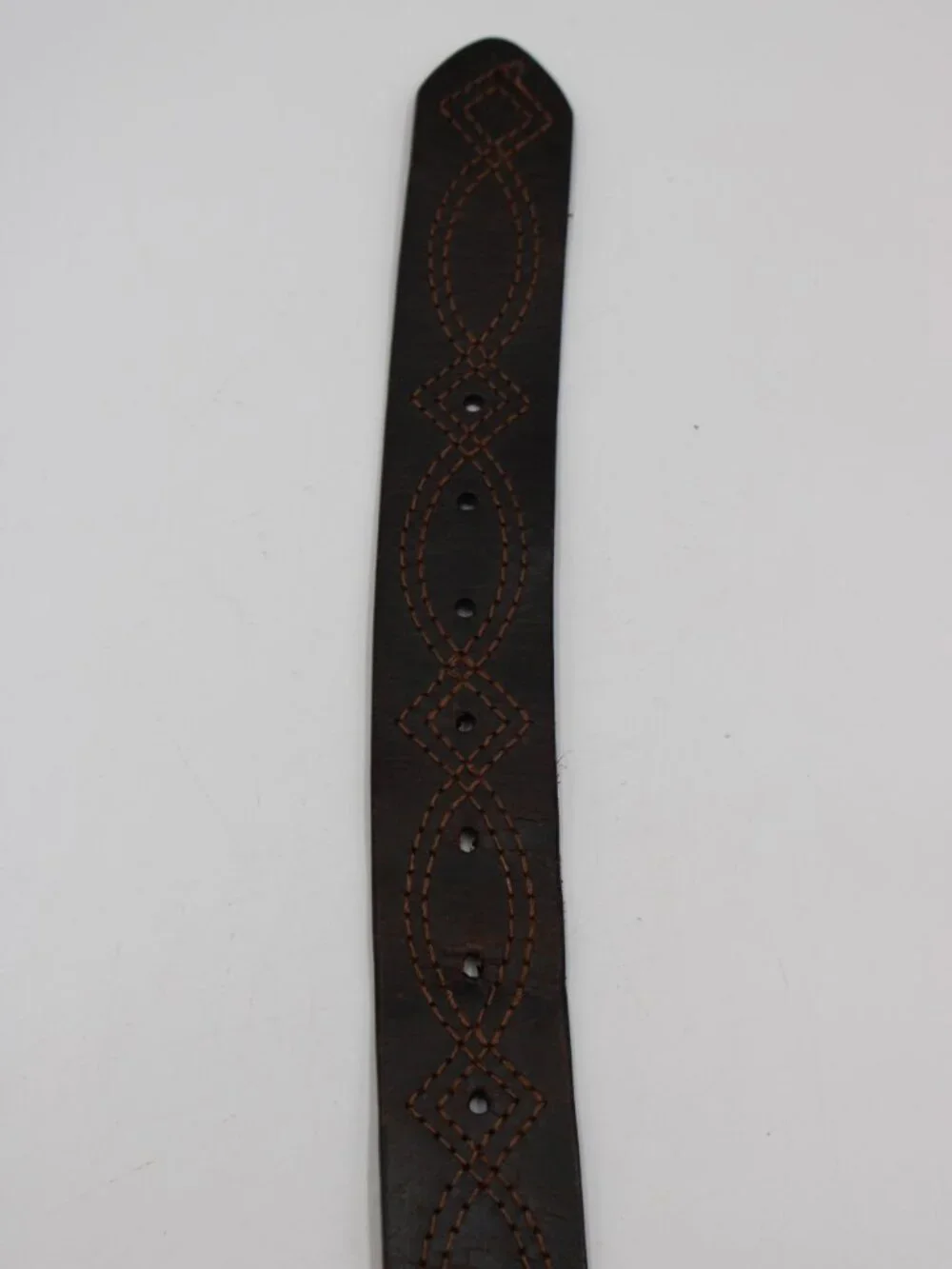 Wrangler Brown Leather Work Belt Mens Size 40 Cowboy Stitching Design 1.5